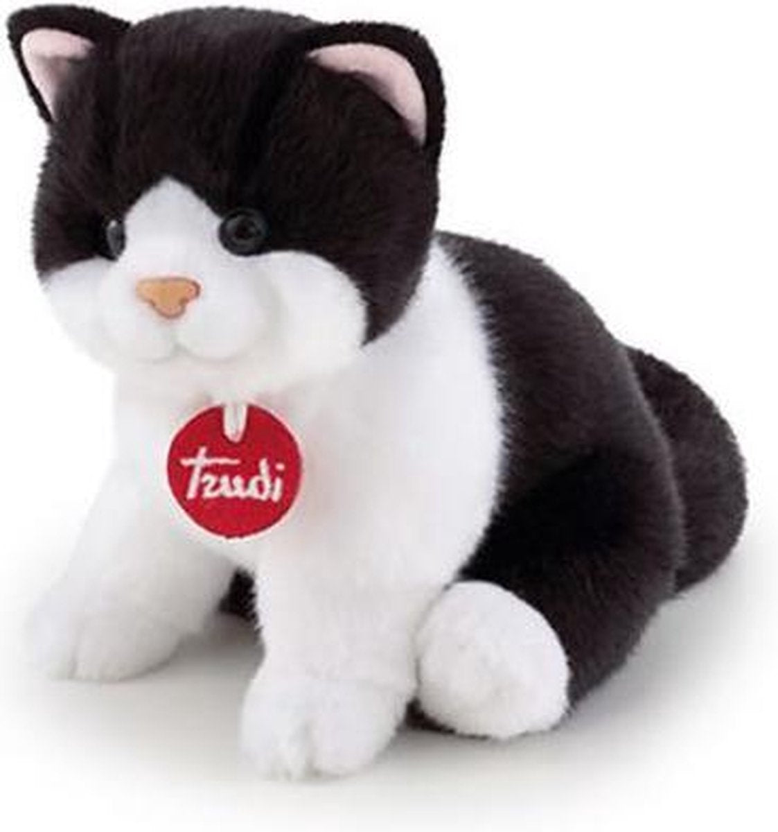 Trudi chaton brad noir blanc: 16x19x22 cm (s-21040)