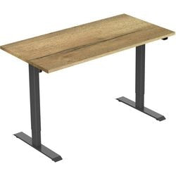 Bureau Euroseats noir, chêne b000bl140nat 80 x 750-1235 x 140 mm