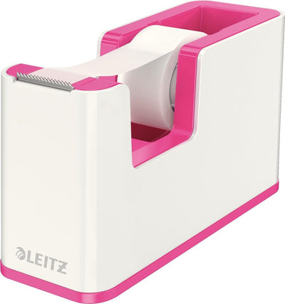 Porte-ruban adhésif Leitz wow - comprenant 1 rouleau de ruban adhésif - rose blanc