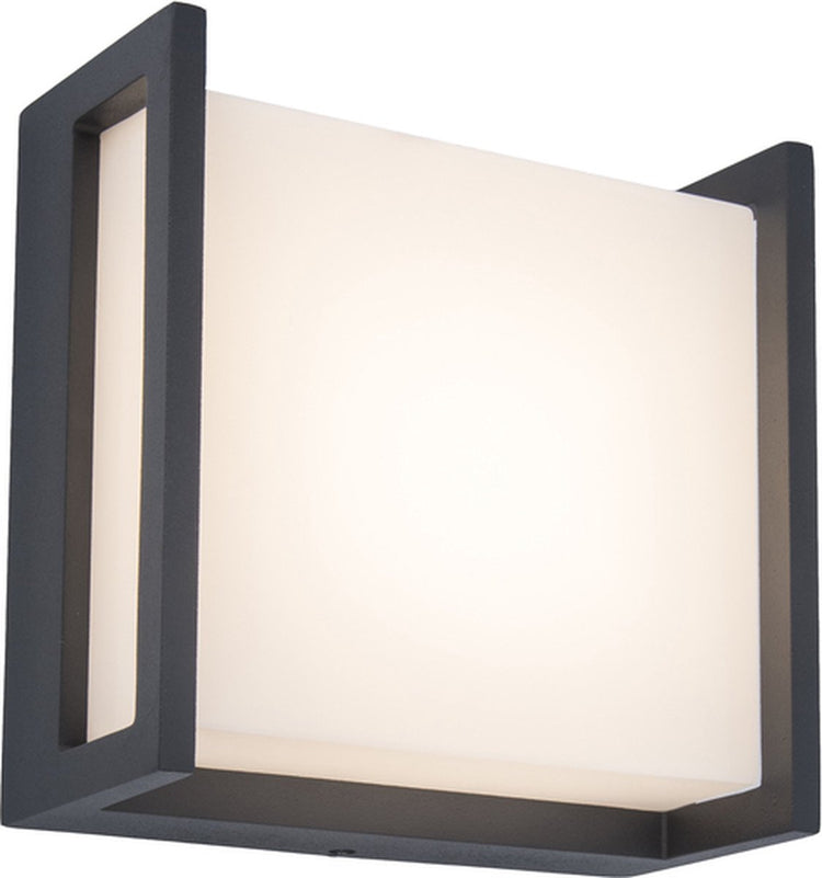 Lutec qubo - applique d'extérieur moderne - luminaire en aluminium - LED - 650 lumens - lumière blanche chaude 3000k - gris foncé