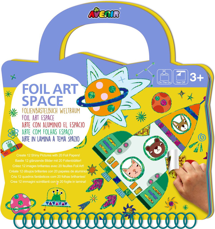Avenir foil art - espace - 21x25x2cm - 12 pages et 10 papiers foil - 3 ans