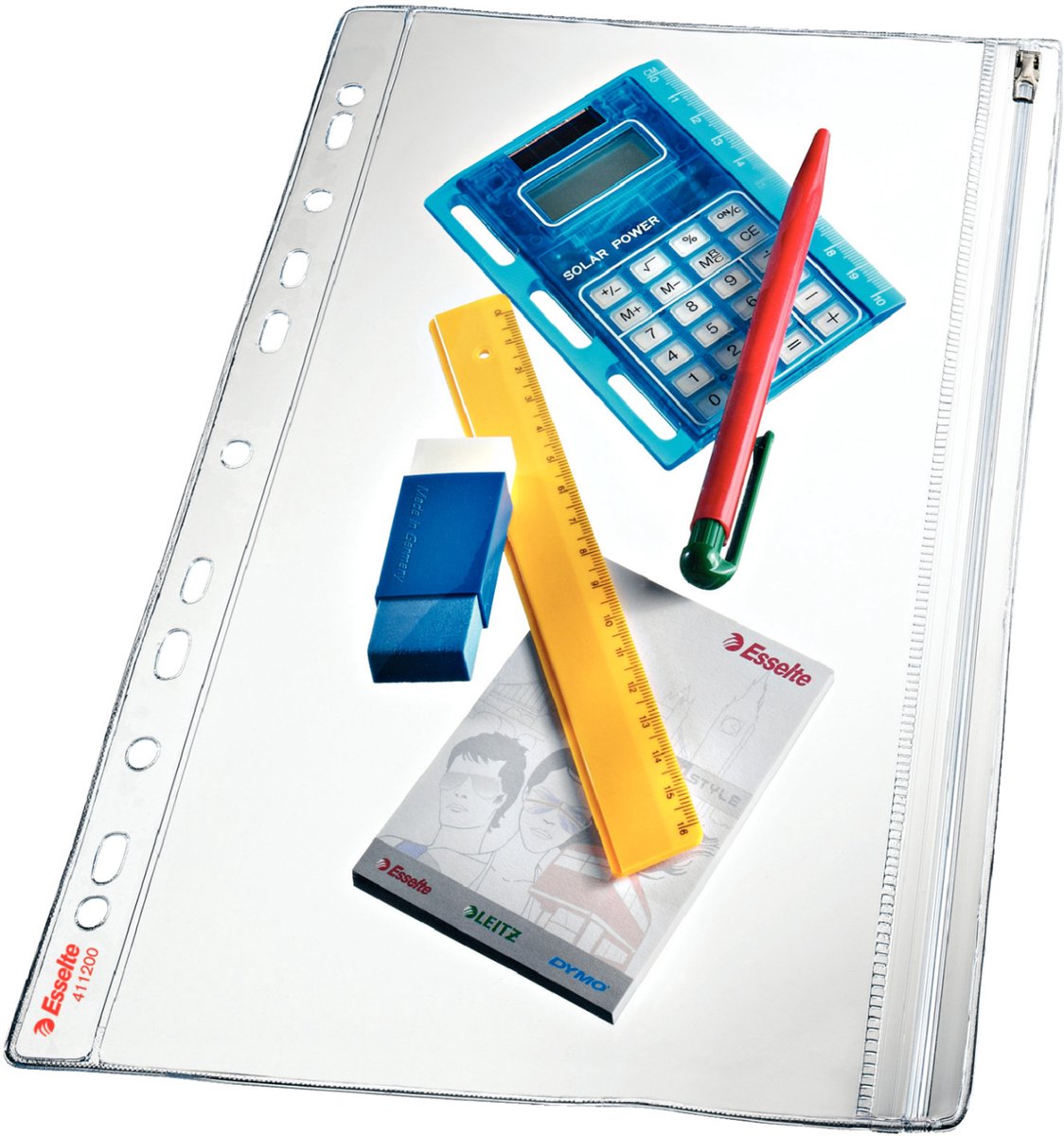 Esselte meervoudig perforerd pvc a4 plastic hoesje 5 eenheden transparent