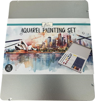 Peinture aquarelle définie dans Tin Box, 28dlg