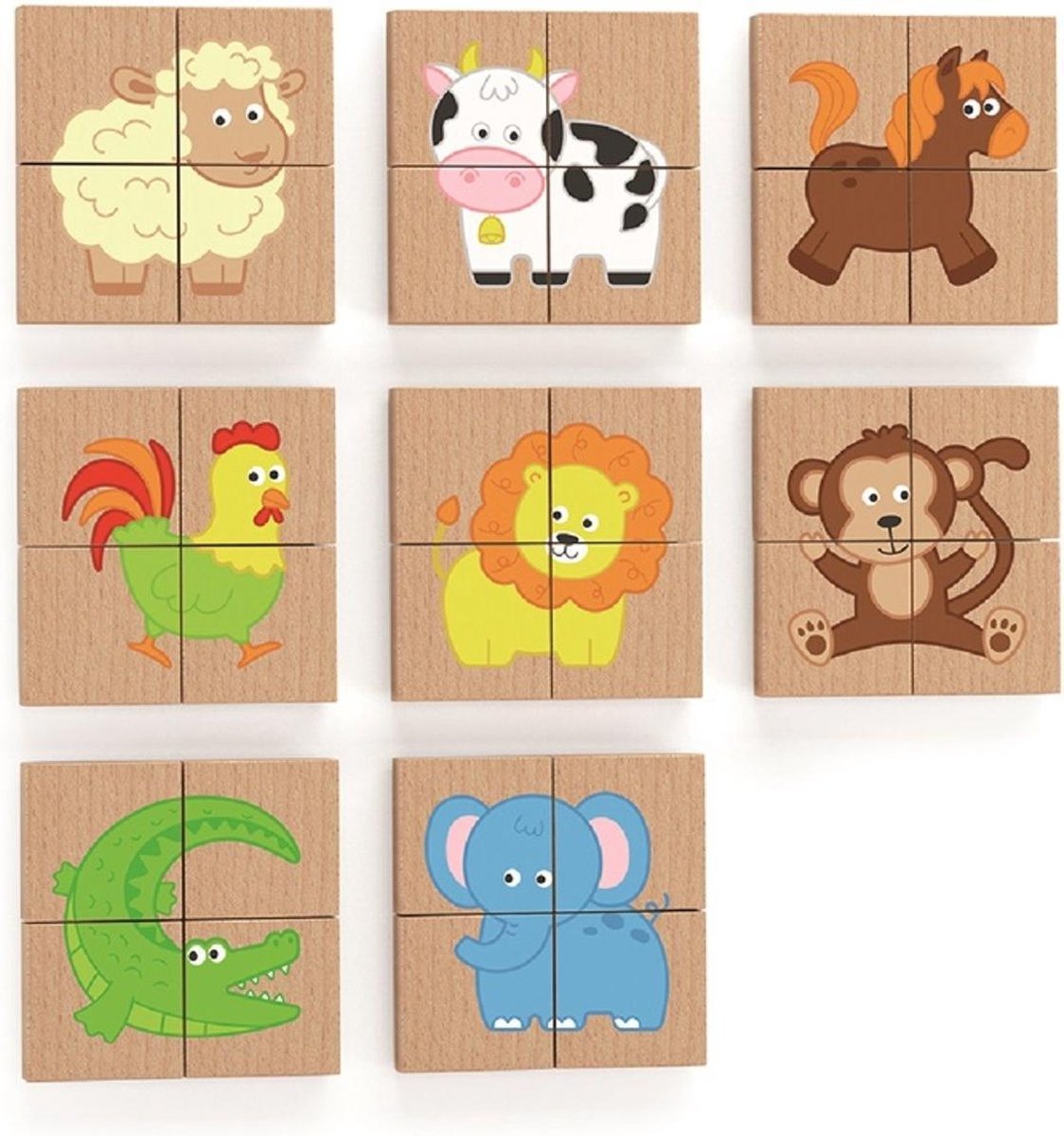 Vigatoys viga toys puzzle magnétique animaux junior bois 32 pièces