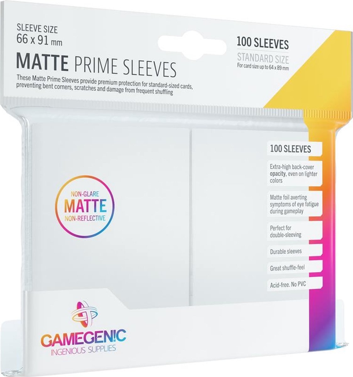 Gamegenic - pochettes prime blanc mat 100x