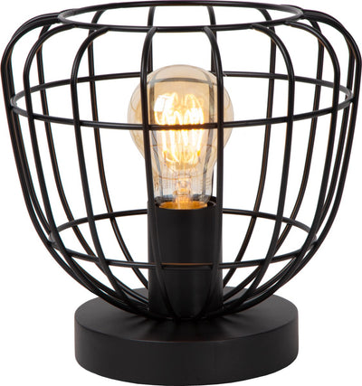 Lucide filox - lampe de table - ø 20 cm - 1xe27 - noir