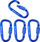Mousquetons Abbey Camp en aluminium de haute qualité - lot de 4 - bleu - fermeture à vis