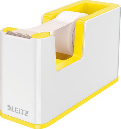 Support de ruban adhésif Leitz wow - comprenant 1 rouleau de ruban adhésif - jaune blanc