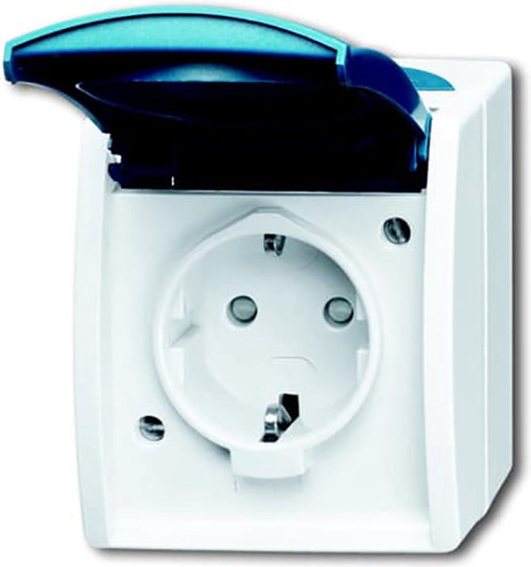 Busch-Jaeger ABB 2cka002083a0842 prise de terre IP44 gris-blanc (RAL 7035), bleu-vert