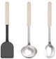 Mepal set de cuisine 3 pièces (spatule + cuillère à mélanger + cuillère de service) chef it - batterie de cuisine avec revêtement antiadhésif - résistant à la chaleur - passe au lave-vaisselle - ustensiles de cuisine - craie