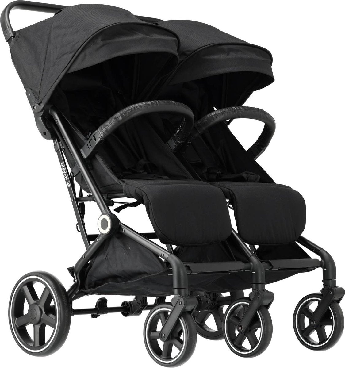 Deryan Luxury XP Twin Buggy XL - Double Buggy - Duobuggy - Compact Léger - Noir