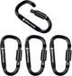 Mousquetons Abbey Camp en aluminium de haute qualité - lot de 4 - noir - fermeture à vis