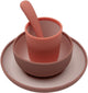 Service de table pour enfants Jollein en silicone - avec assiette, bol, tasse - nuances blush