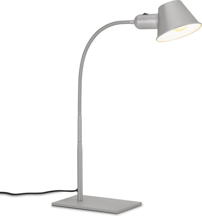 Briloner leuchten - lampe de table flexible, lampe de table réglable, interrupteur à bascule pour lampe de bureau, 1x culot E27 max. 10 watts, inclus. cordon, chrome mat, 65 cm