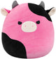 Peluche peluche Squishmallows - vache noire et rose, 30cm
