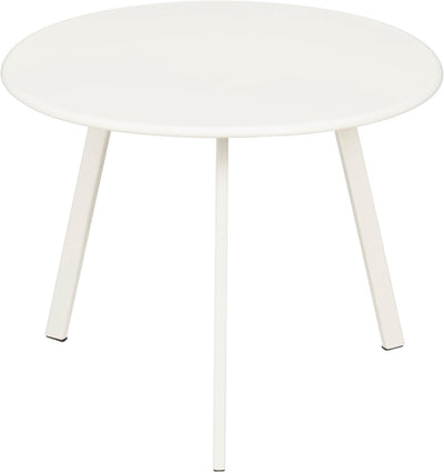 Mica decorations table d'appoint seatle pour l'extérieur - table basse ronde - table végétale et table basse - h30 x ø38 cm - métal - blanc