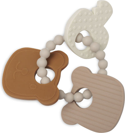 Jollein - anneau de dentition en silicone - anneaux de dentition bébé - 15x11x1cm - ours en peluche