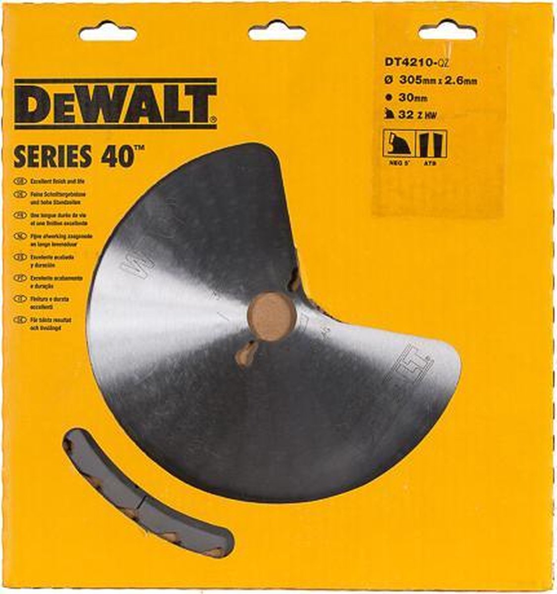 Lame de scie Dewalt métal dur 32 dents ATB - ø 305 x 30 mm