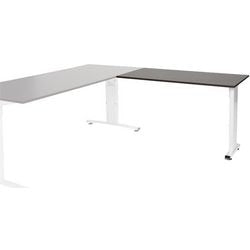 Table d'extension Schavenburg lin-pla126-logw-m25 120x60x65-85cm chêne logan, blanc