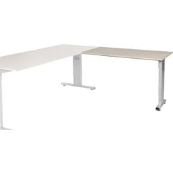 Table d'extension Schaffenburg lin-pla126-roba-m25 120x60x65-85cm chêne robson, argent