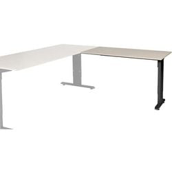 Table à rallonge Schaffenburg lin-pla126-robz-m25 120x60x65-85cm chêne robson, noir