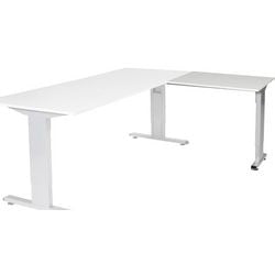 Table d'extension Schaffenburg lin-pla086-wira-m25 80x60x65-85cm blanc, argent