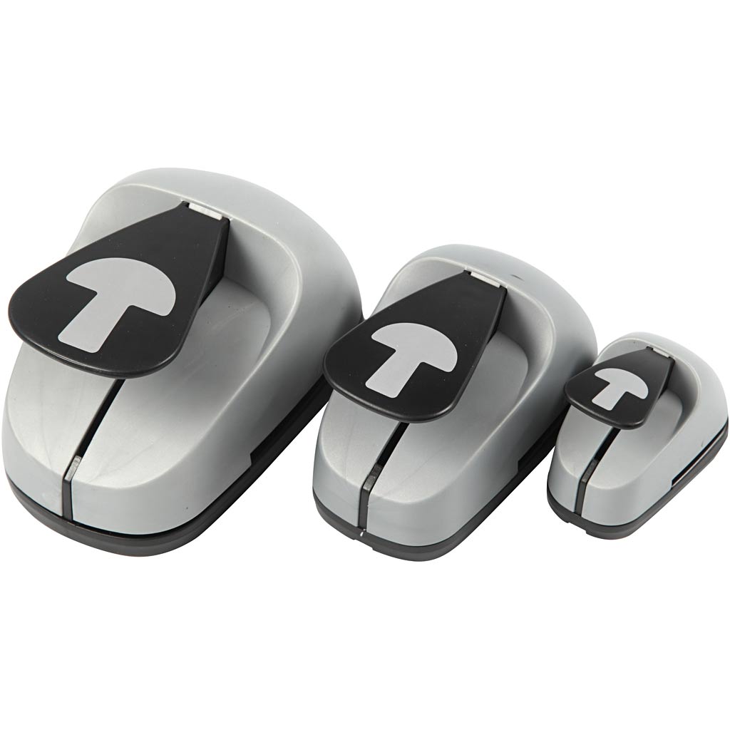 Creativ company jeu de poinçons, champignon, taille 25+50+75 mm, 3 pièces 1 boîte