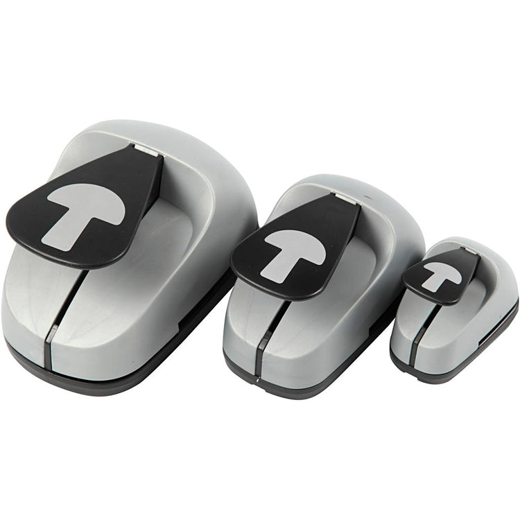 Creativ company jeu de poinçons, champignon, taille 25+50+75 mm, 3 pièces 1 boîte
