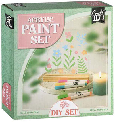 Groupe d'artisanat créatif peinture sur carrelage fleurs - incl. 5 marqueurs acryliques