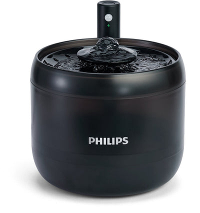 Philips fontaine à eau pour chat - fontaine à eau 2,2 l avec filtre - fontaine pour chat silencieuse avec détecteur de mouvement - distributeur d'eau courante - noir - Paw3210 02