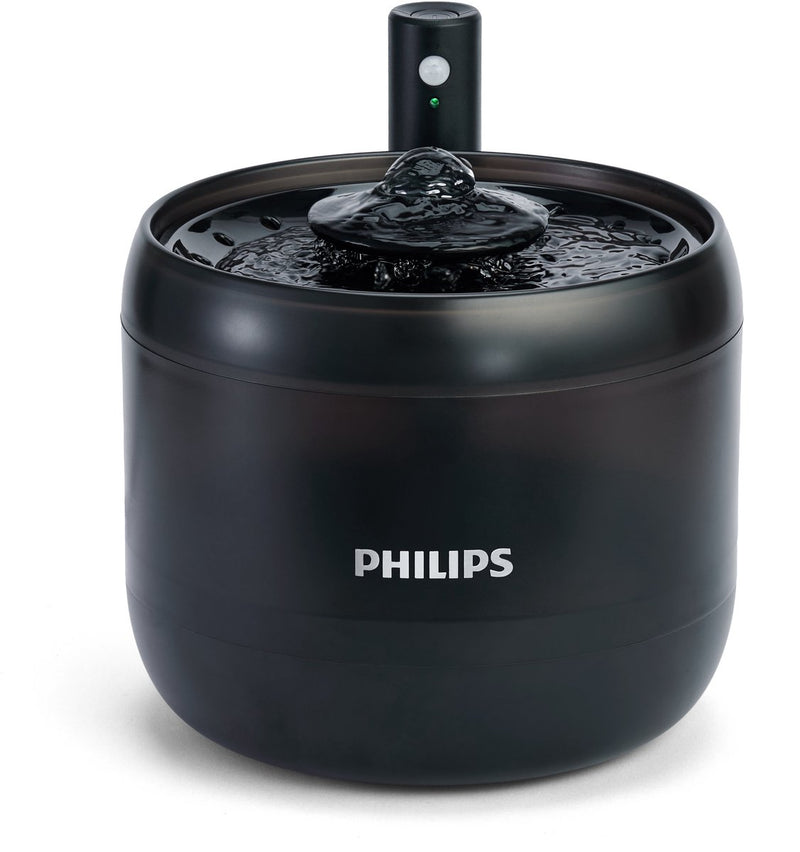 Philips fontaine à eau pour chat - fontaine à eau 2,2 l avec filtre - fontaine pour chat silencieuse avec détecteur de mouvement - distributeur d'eau courante - noir - Paw3210 02
