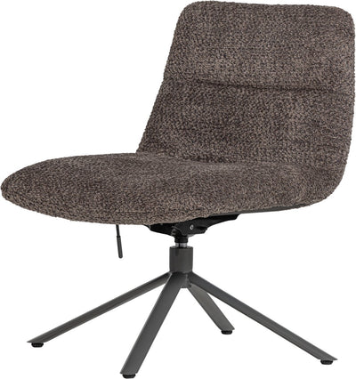 Fauteuil pivotant Woood Soren réglable - laineux - marron - 82x73x62