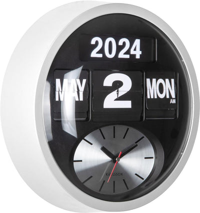 Karlsson horloge murale ronde flip - blanc - 11x32,6x32,6cm - horloge murale scandinave