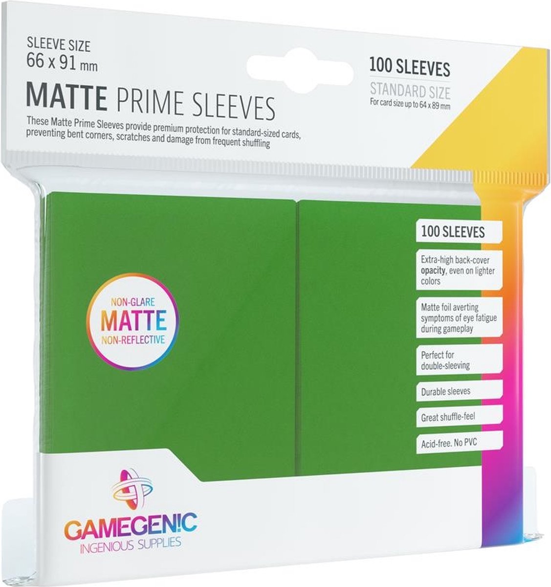 Gamegenic mat prime pochettes vert (100)