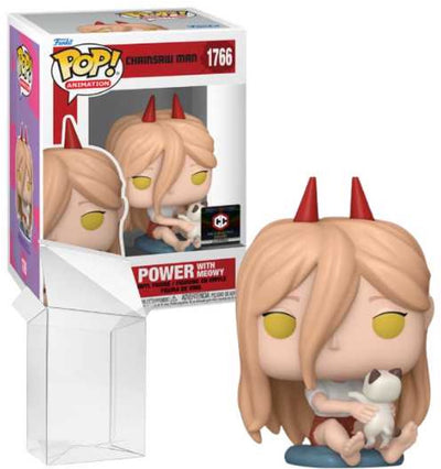 Funko-pop ! animation : homme à la tronçonneuse - pouvoir avec Meowy #1766 objets de collection de calice exclusifs