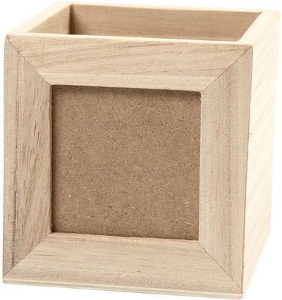 Plateau à stylo en bois avec cadre photo