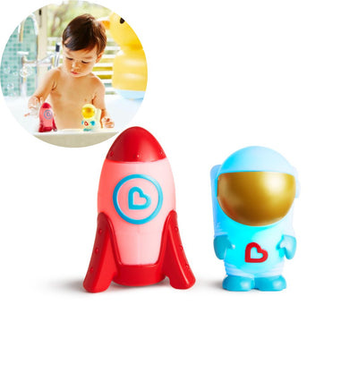 Jouets de bain Munchkin - copains de la galaxie - lot de 2 - s'allume ! - à partir de 9 mois - jouets de bain pour enfants - jouets de bain pour garçons et filles