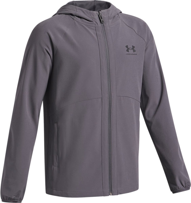 Under armour ua vibe tissé coupe-vent-gris veste de sport pour garçons - Castlerock - noir