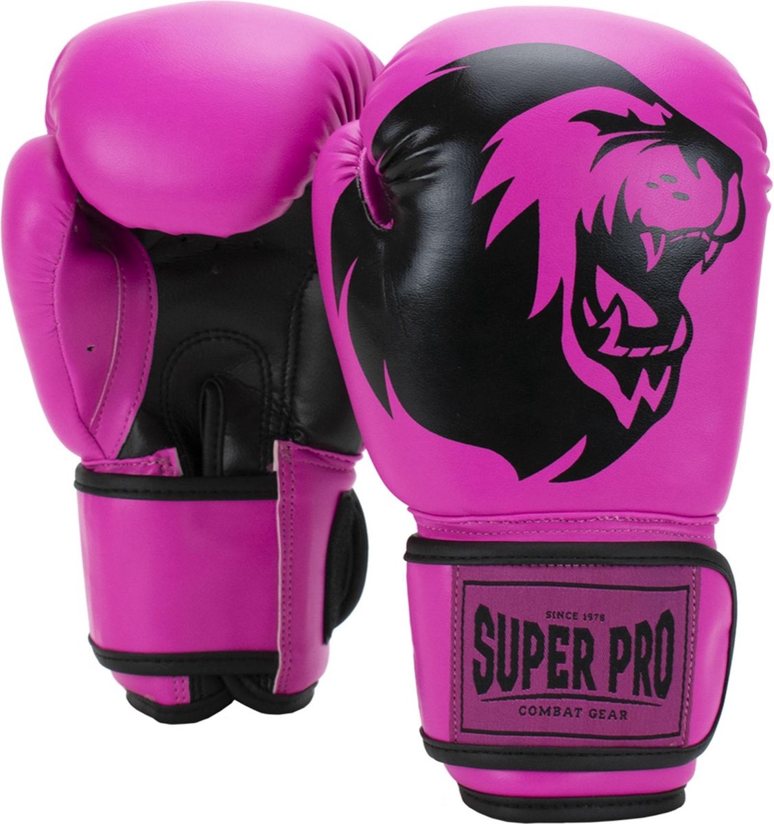 Super pro combat gear talent (kick) gants de boxe rose noir 6oz
