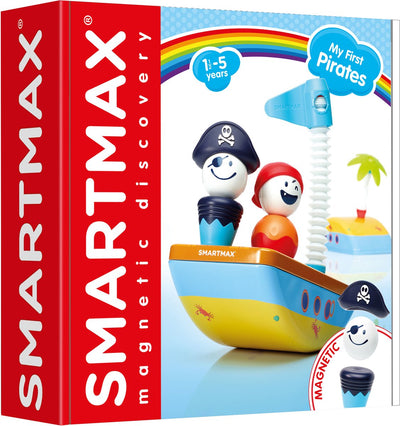 Smartmax mes premiers pirates - jeu de pirate magnétique - jeu de construction dans un coffret de rangement en métal - jouets éducatifs pour les tout-petits - à partir de 1 an