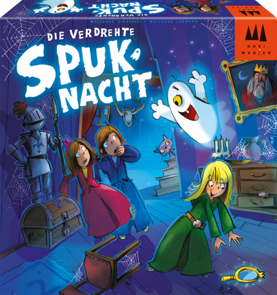 Trois magiciens jouent à trois magiciens® - - die verdrehte spuknacht (la nuit des fantômes tordus) - jeu coopératif pour enfants avec château hanté en 3D - à partir de 5 ans - 1 à 4 joueurs
