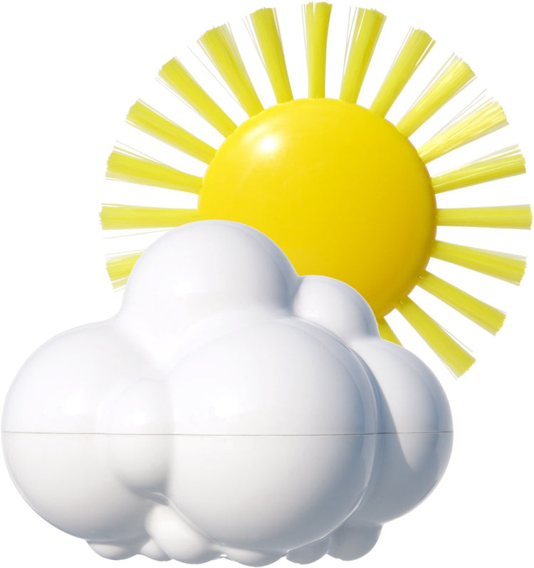 Peluches des Moluques - ensemble météo - nuage de pluie blanc et brosse ensoleillée - plaisir du bain - 3 ans