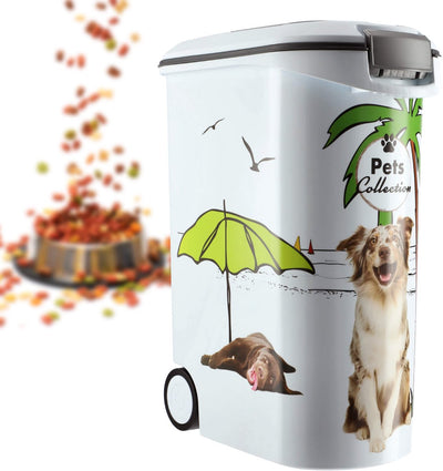 Curver récipient alimentaire chien - 54l - 20kg - 28x50x61cm - blanc gris