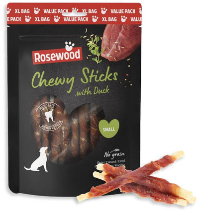 Bâtonnets à mâcher en bois de rose pour chien, canard, petit - bâtonnets à mâcher en peau de vache - pack économique 500 g - sans céréales - sans additifs artificiels