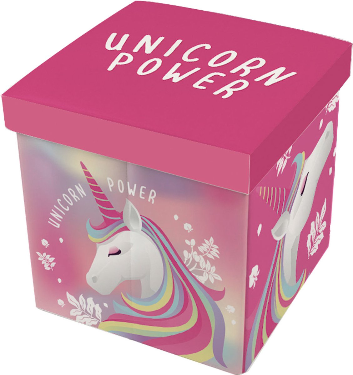 Zaska boîte de rangement licorne 27 litres 30 x 30 cm polyester rose