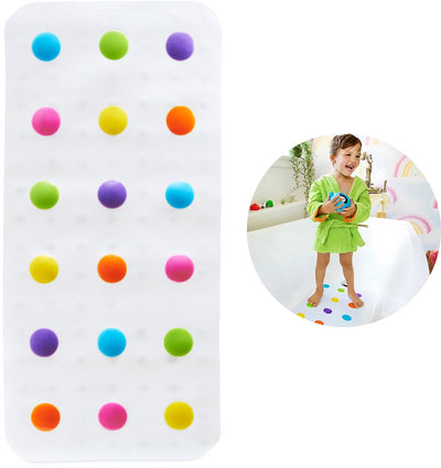 Tapis de bain antidérapant Munchkin - tapis de douche - tapis de bain à pois pour enfants - pour bain et douche - tapis antidérapant - 77 x 35 cm