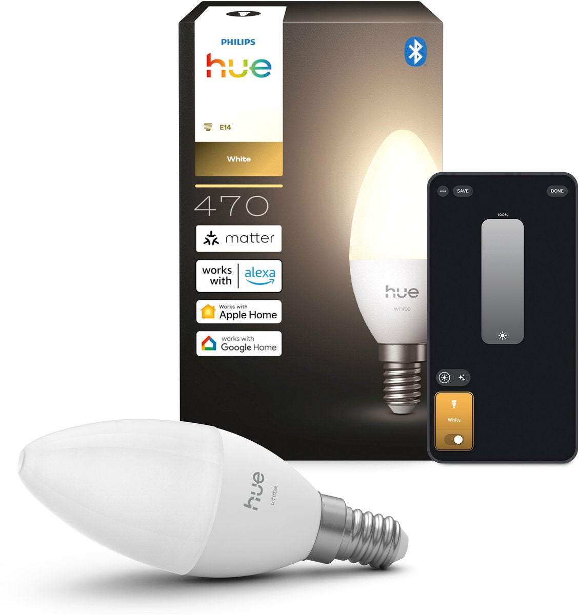 Lampe bougie LED Philips Hue - culot E14 - contient 1 lampe - lumière blanche douce - éclairage intelligent