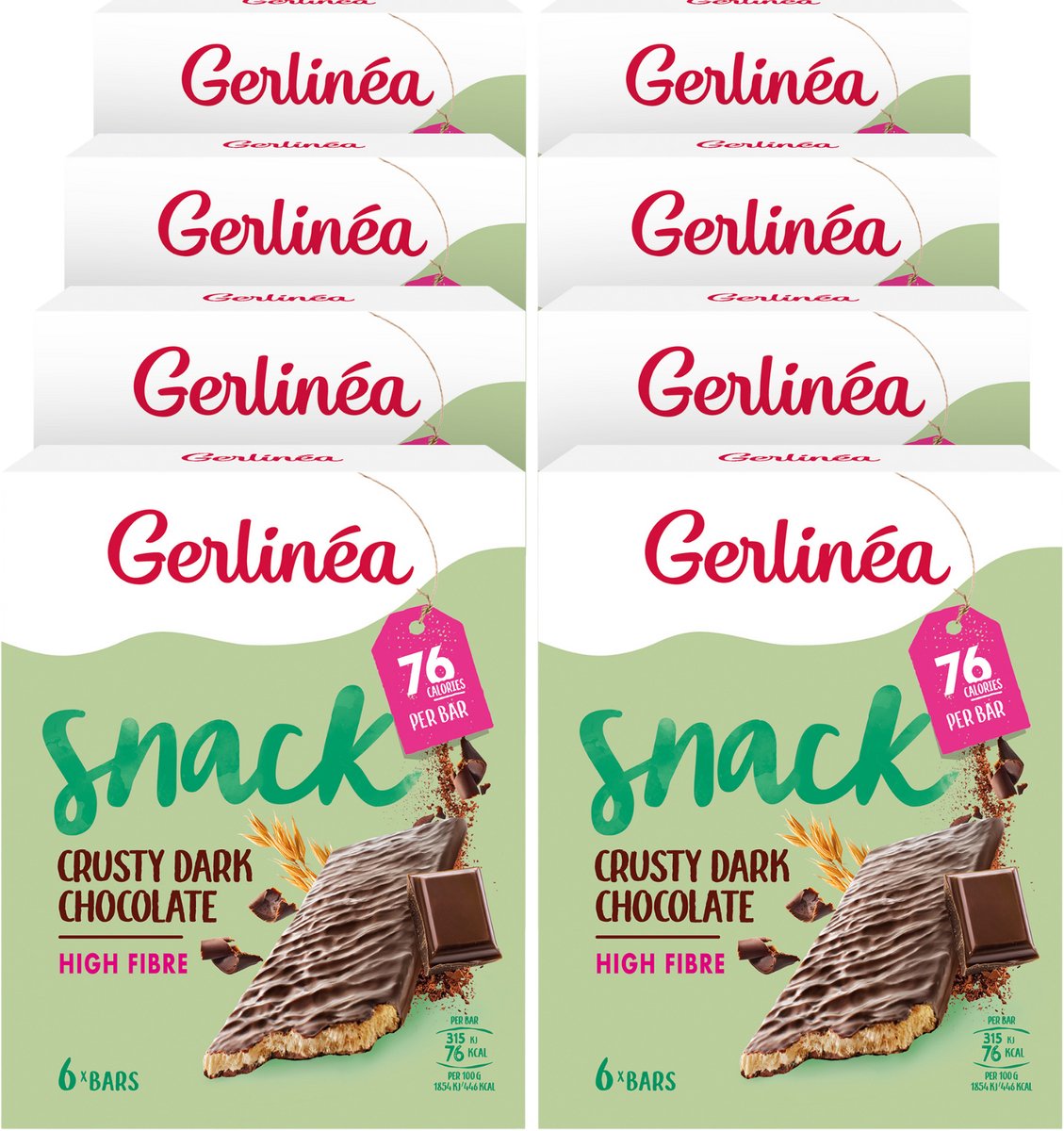 Gerlinea gerlinea - snack - snack croustillant - chocolat noir - 8 x 102 gr