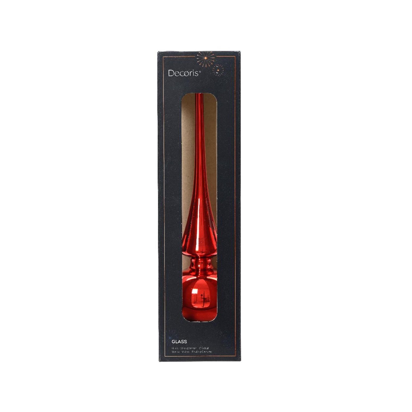 Decoris Peak verre brillant Noël rouge 26cm