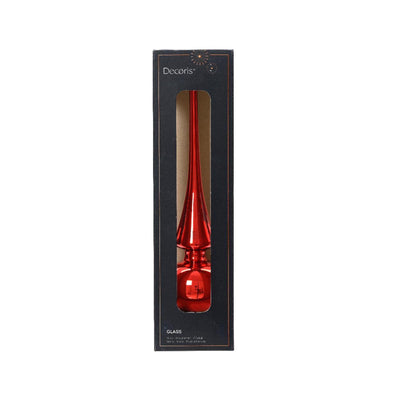 Decoris Peak verre brillant Noël rouge 26cm